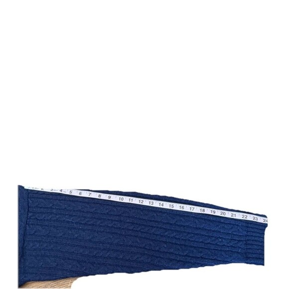 VTG Eddie Bauer Sweater Mens X-Large Navy Cable Knit Wool Grandpa Fisherman 90s - Picture 7 of 16